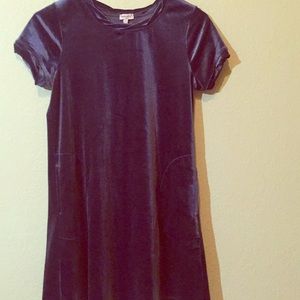 Navy blue splendid velvet girls dress